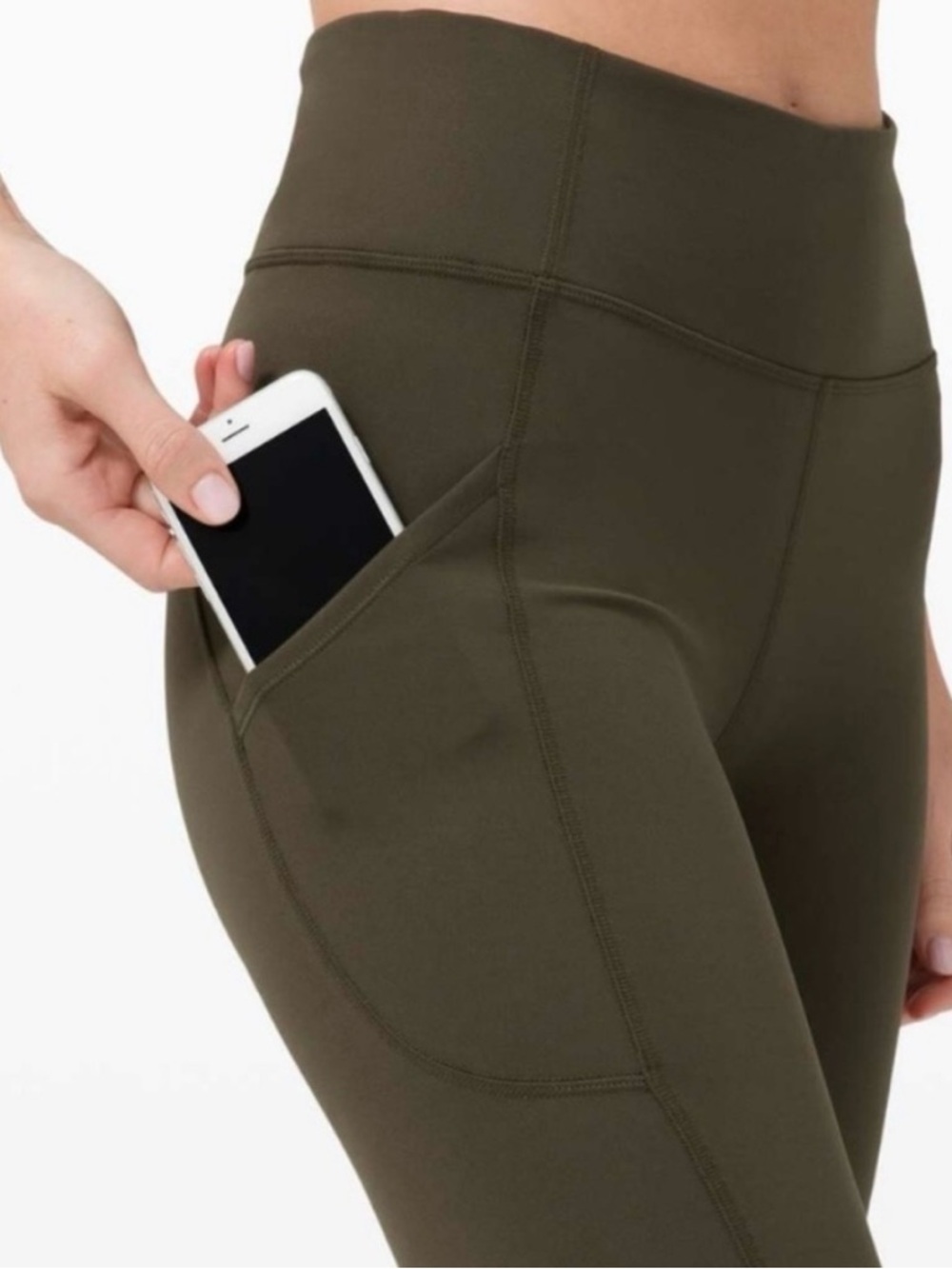 Lululemon High-Rise Olive Green Cropped Leggings